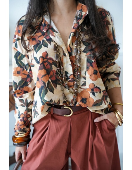 Collier Sautoir Pierre Marron DREAMIN Noho - 1 | Accueil