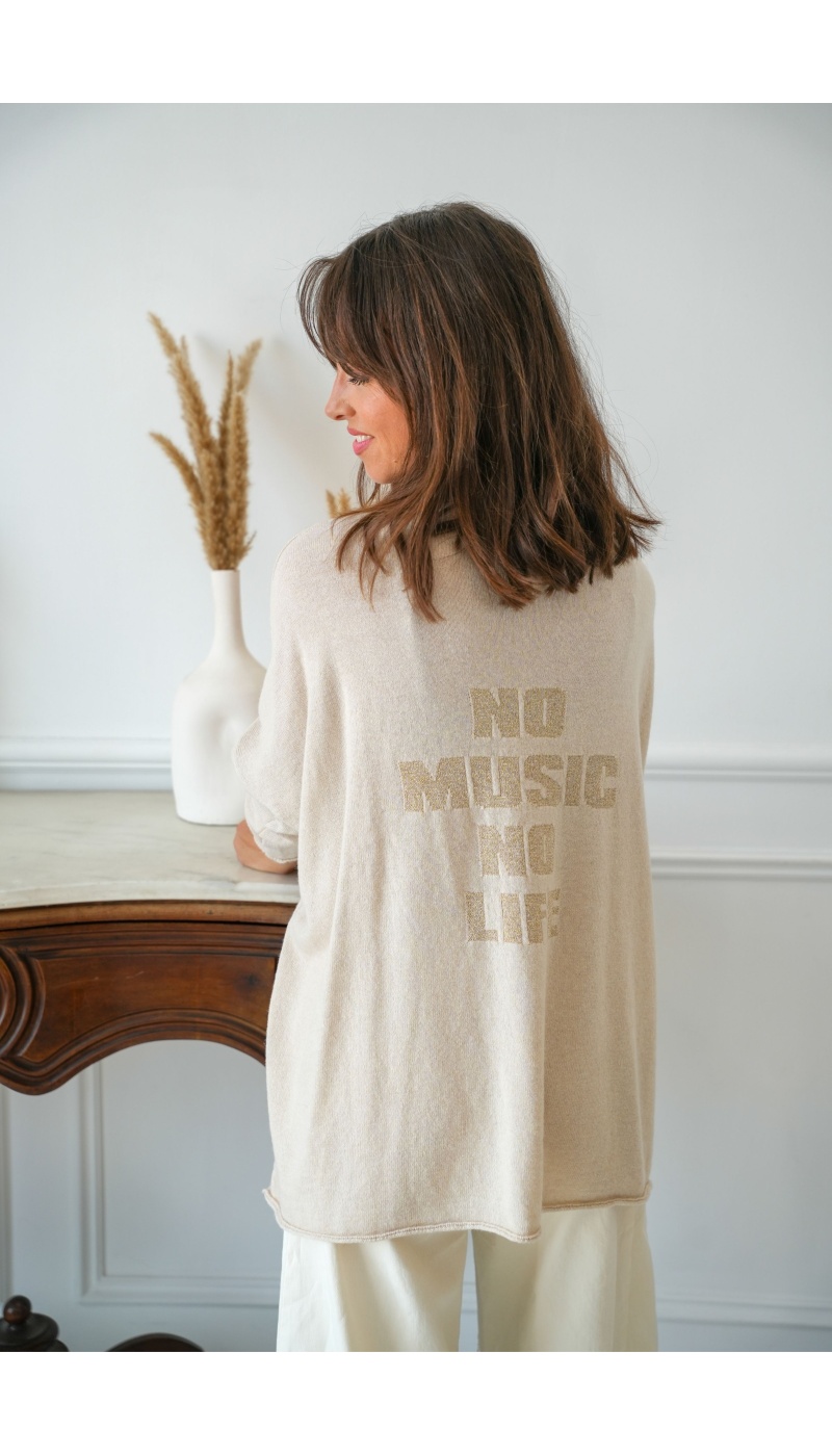 Pull No Music Beige MYSTI BANDITAS - 1 | Accueil