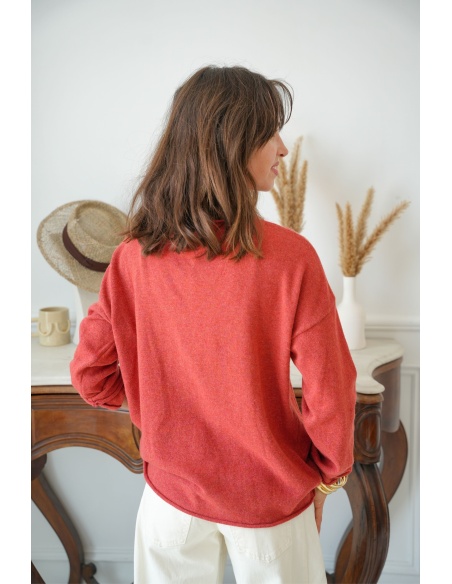 Pull Yes Terracotta LIA BANDITAS - 3 | Accueil