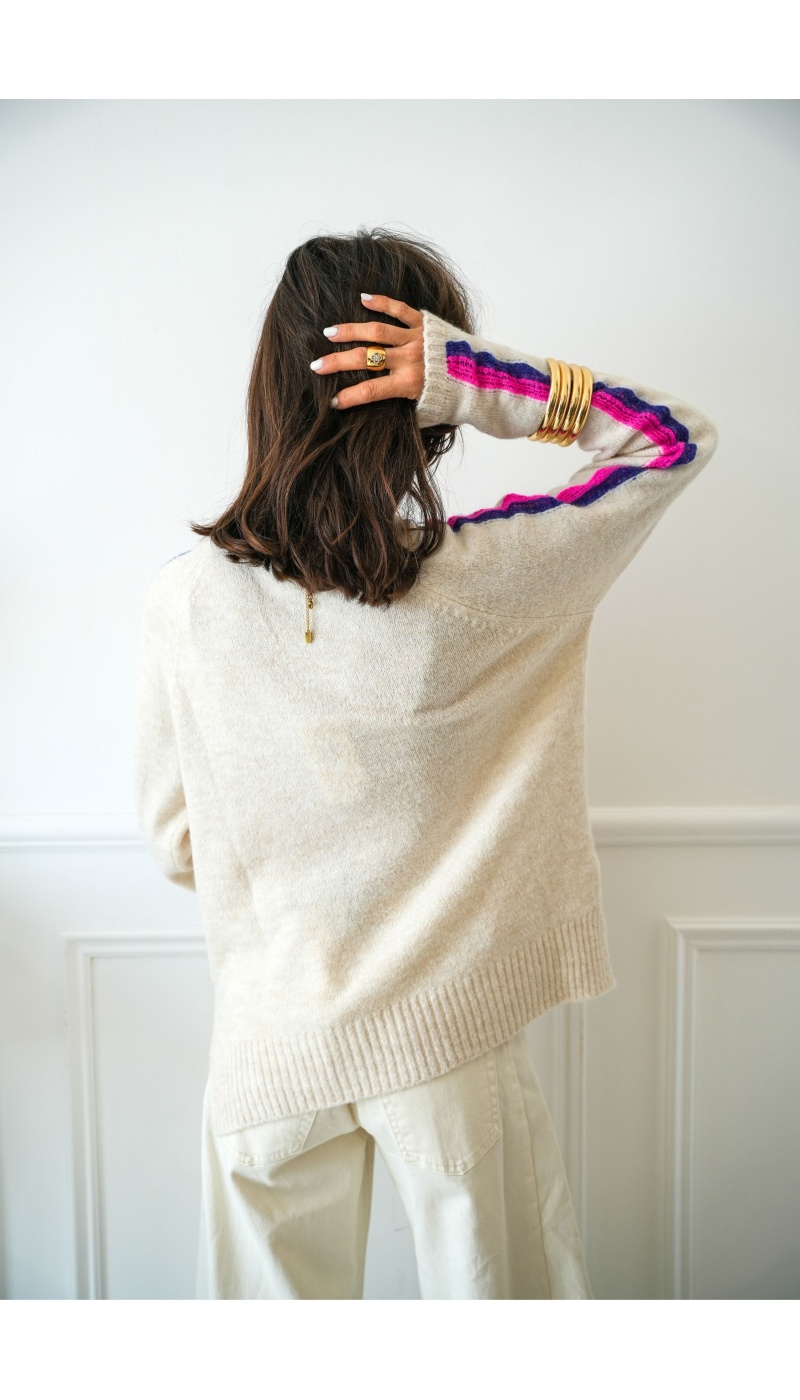 Pull Ecru Rose IVANA BANDITAS - 3 | Bem-vindo