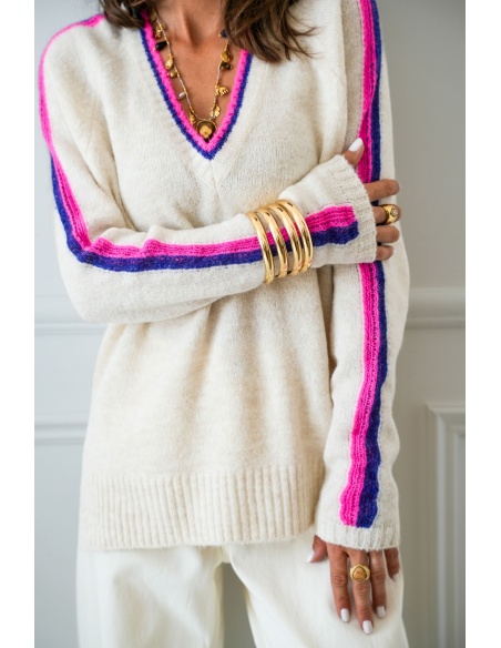 Pull Ecru Rose Banditas IVANA BANDITAS - 2 | Accueil