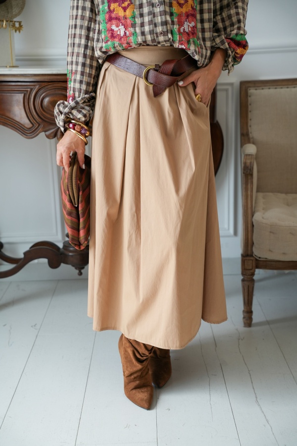 Jupe Longue Beige ALERIA Noho - 1 | Accueil 2