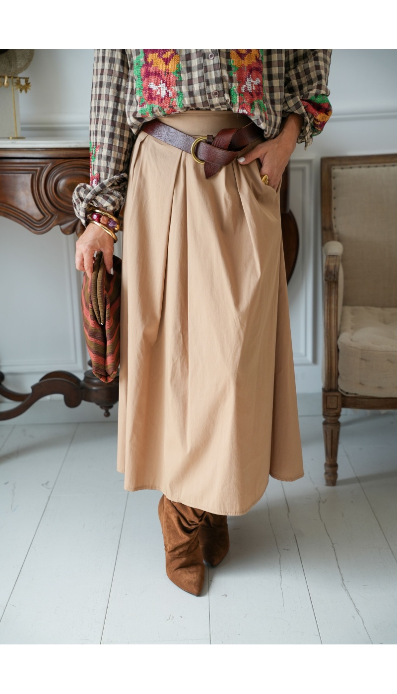 Jupe Longue Beige ALERIA Noho - 2 | Accueil