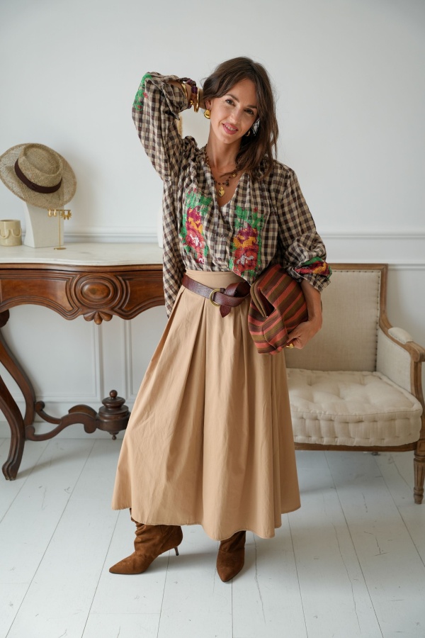 Jupe Longue Beige ALERIA Noho - 1 | Accueil