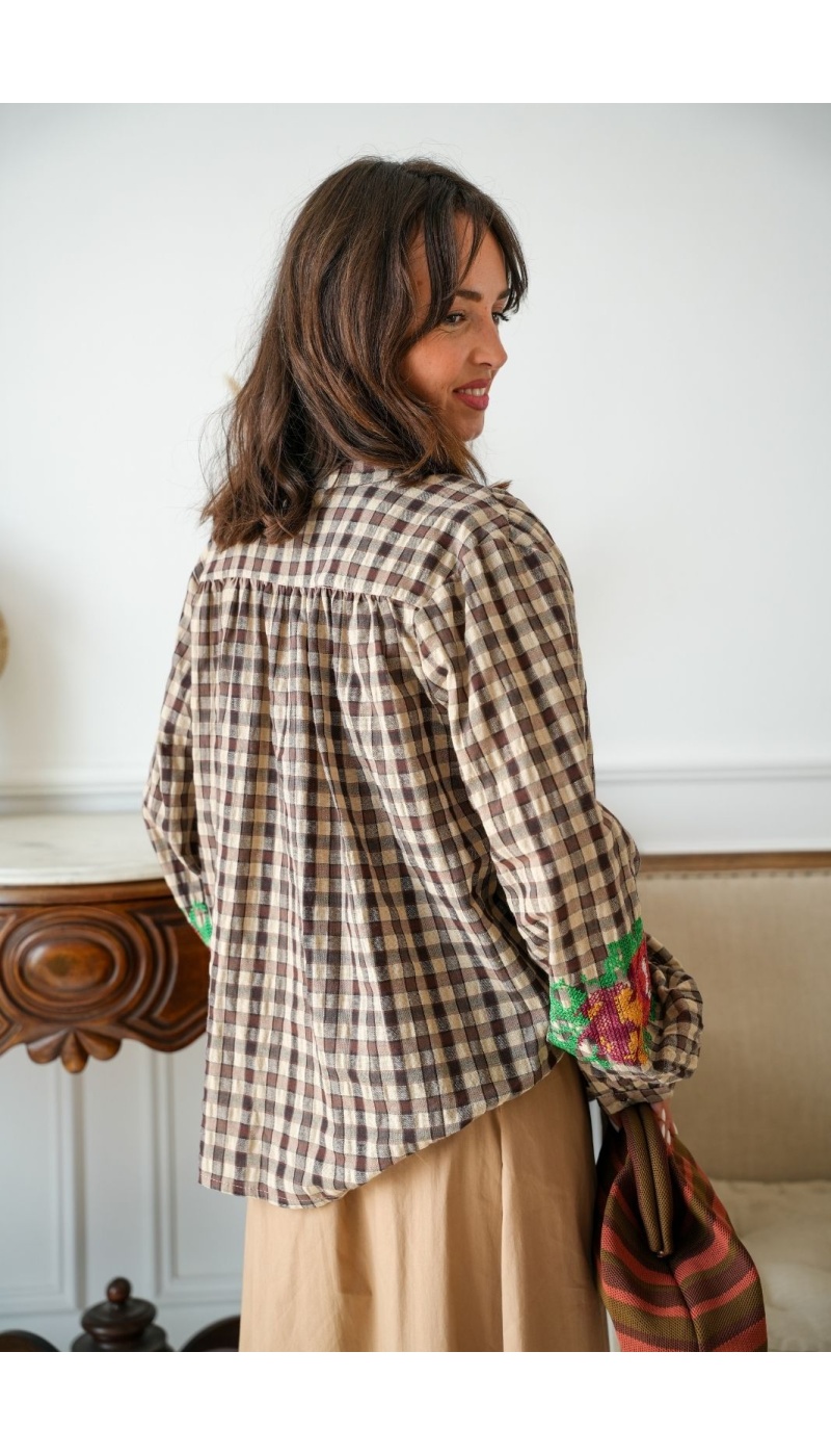 Chemisier Carreaux Marron Johanna NUCLA Johanna - 6 | Accueil