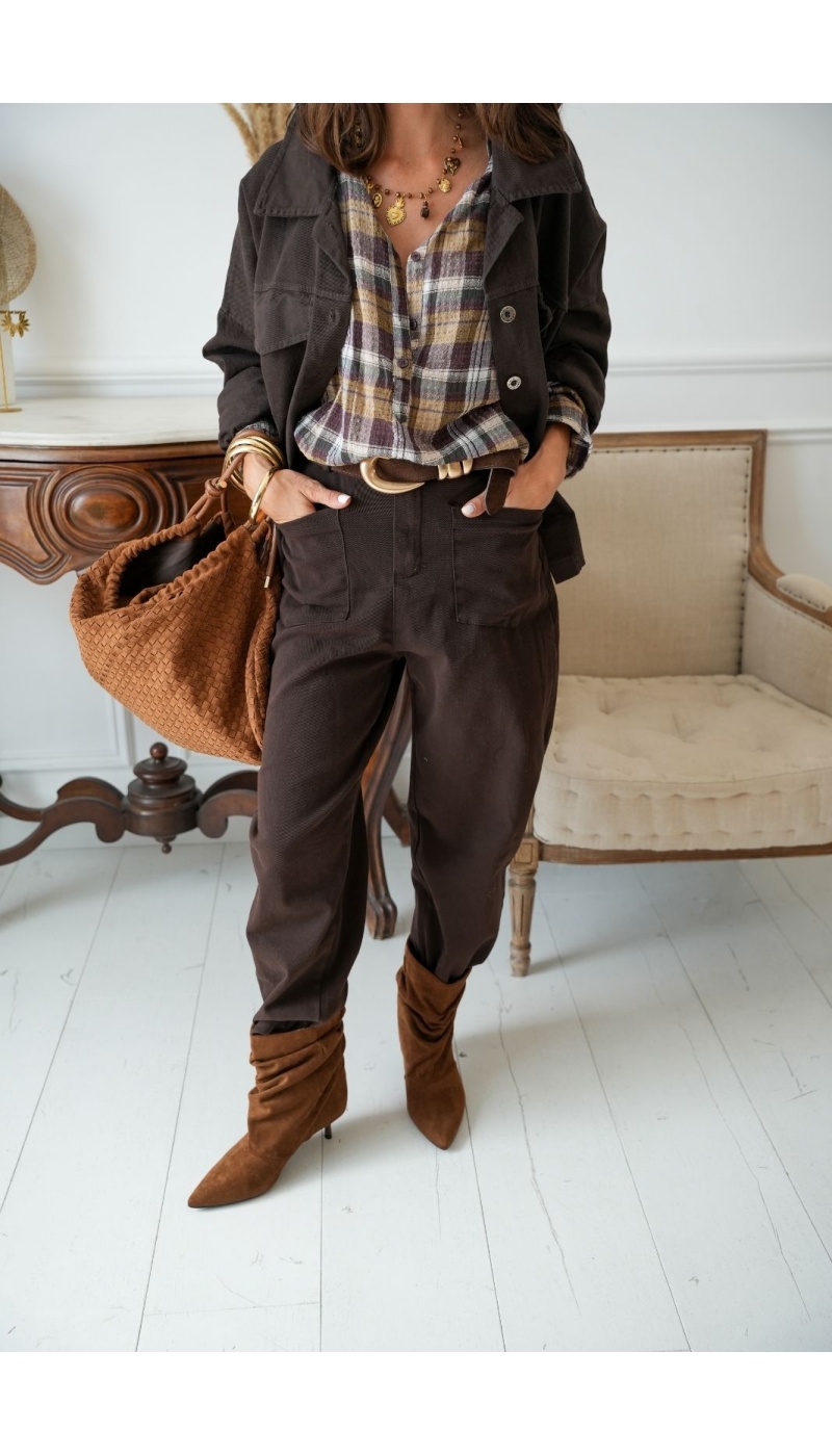 Pantalon Marron SOCCIA Noho - 5 | Accueil
