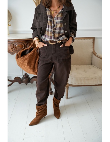 Pantalon Marron SOCCIA Noho - 5 | Accueil