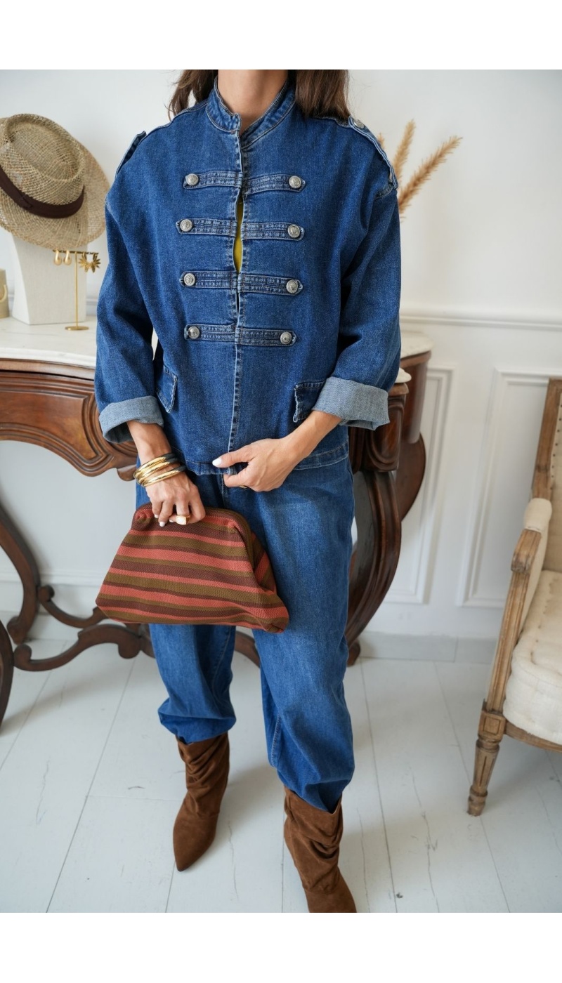 Veste Officier Denim CALVI Noho - 3 | Accueil