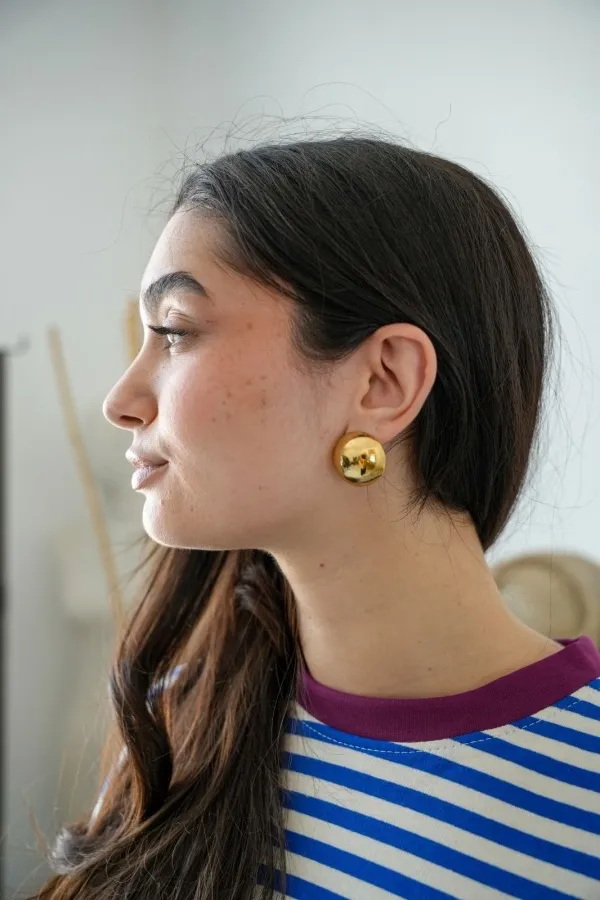 Boucles D'Oreilles Rond Doré ÉVISA Noho - 1 | Accueil