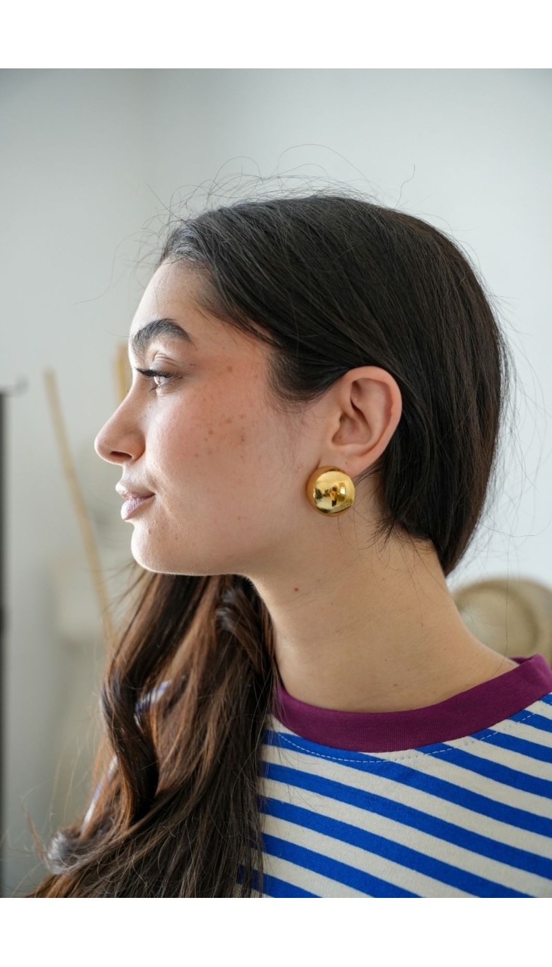 Boucles D'Oreilles Rond Doré ÉVISA Noho - 1 | Accueil