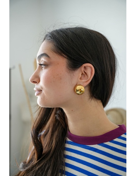 Boucles D'Oreilles Rond Doré ÉVISA Noho - 1 | Accueil