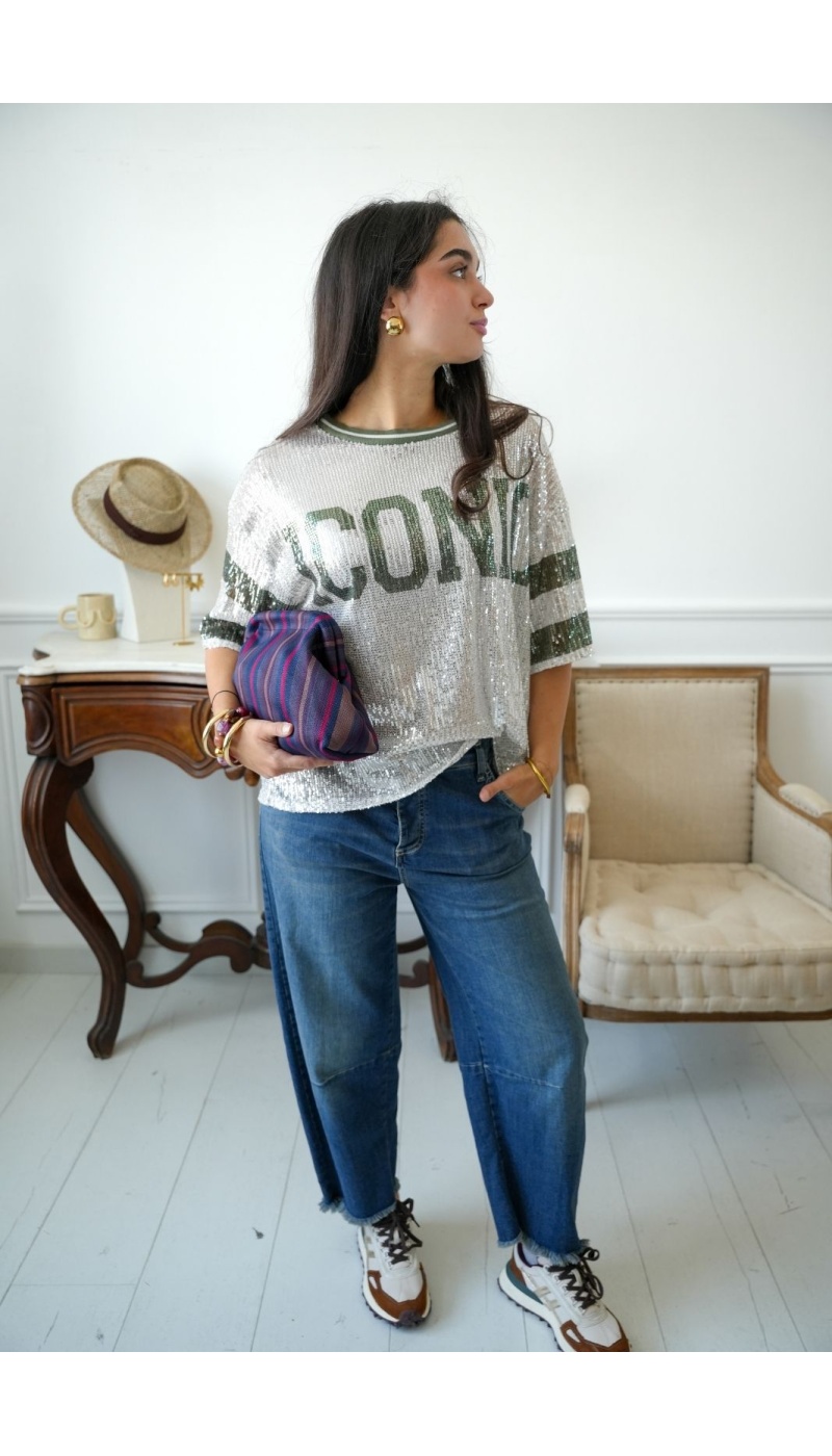 Top Sequins Kaki ICONIC Noho - 1 | Accueil