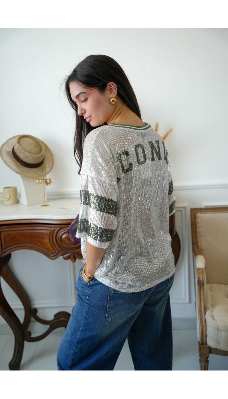Top Sequins Kaki ICONIC Noho - 4 | Accueil