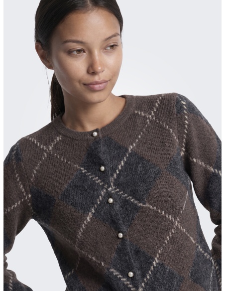 Gilet Maille Coffee Bean ONLNOEME ONLY - 6 | HAUTS