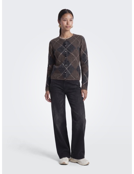 Gilet Maille Coffee Bean ONLNOEME ONLY - 2 | HAUTS