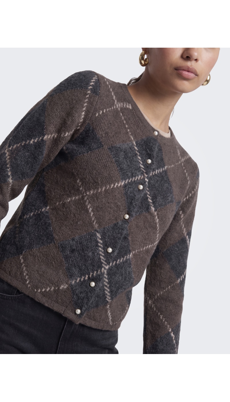 Gilet Maille Coffee Bean ONLNOEME ONLY - 5 | HAUTS