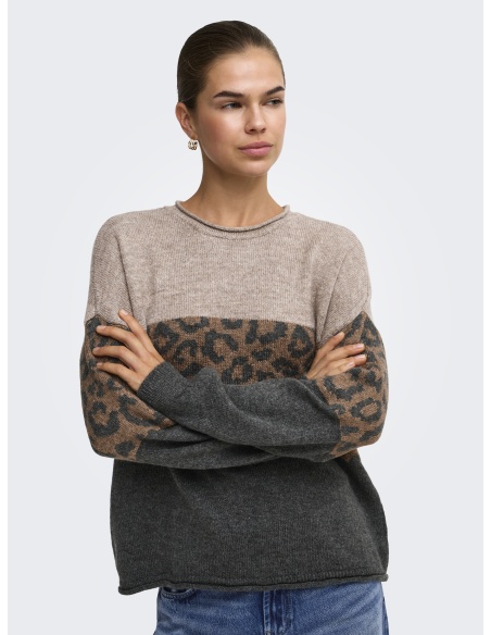 Pull Léopard Humus ONLJADE ONLY - 4 | HAUTS