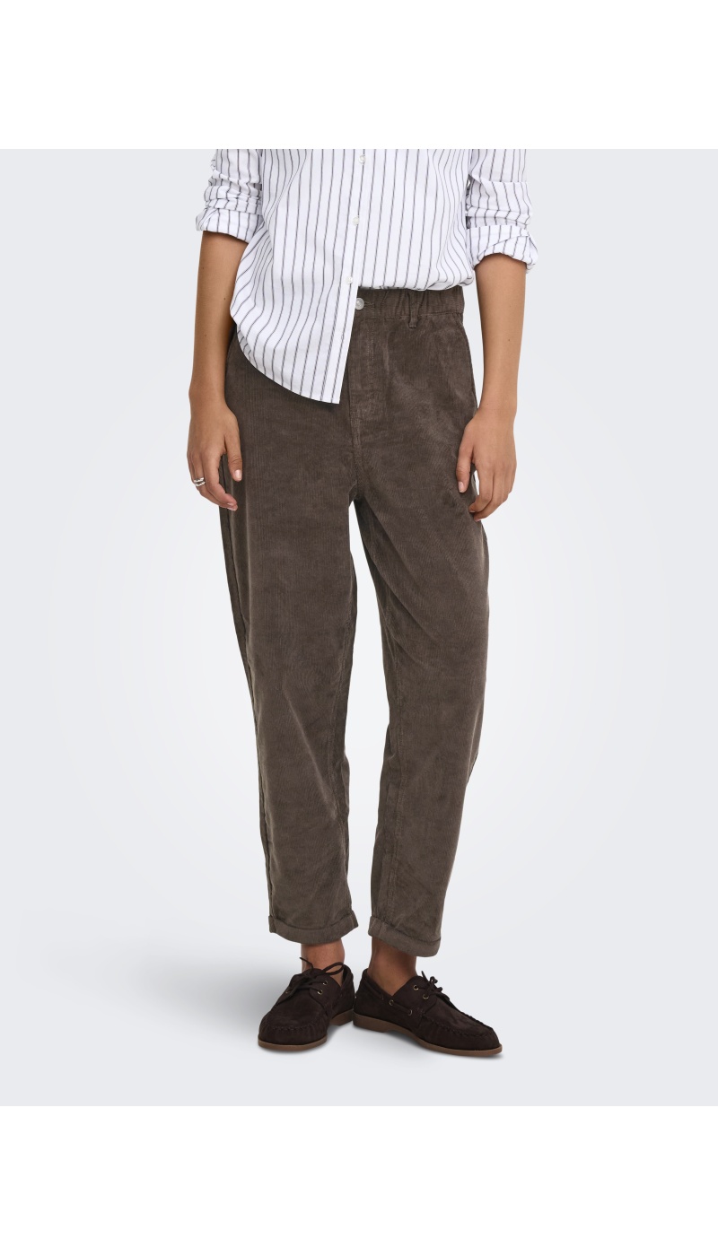 Pantalon velours Chocolate Brown ONLFLORA Longueur 30 ONLY - 3 | BAS