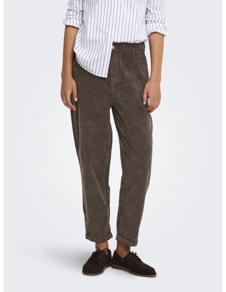 Pantalon velours Chocolate Brown ONLFLORA Longueur 30 ONLY - 3 | BAS