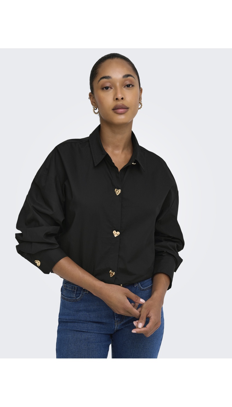 Chemise Coeur Black ONLKIRI ONLY - 4 | HAUTS