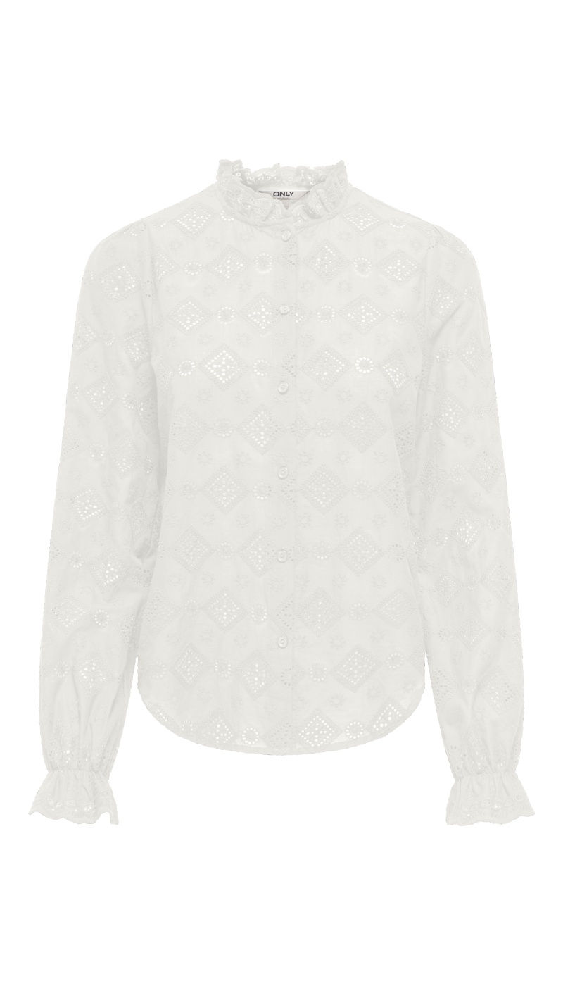 Chemisier Broderie Cloud Dancer ONLCERA ONLY - 1 | HAUTS