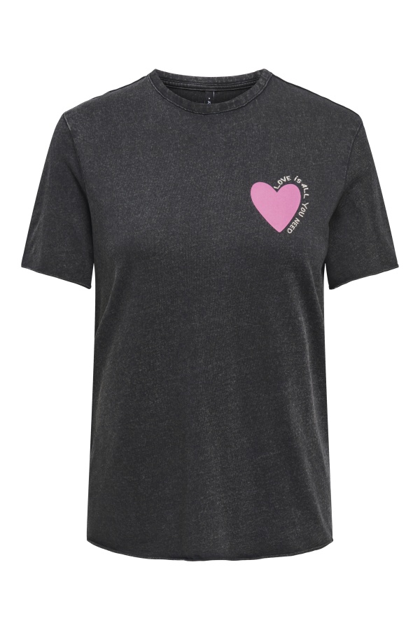 T-shirt Coeur Black ONLLUCKY ONLY - 1 | HAUTS