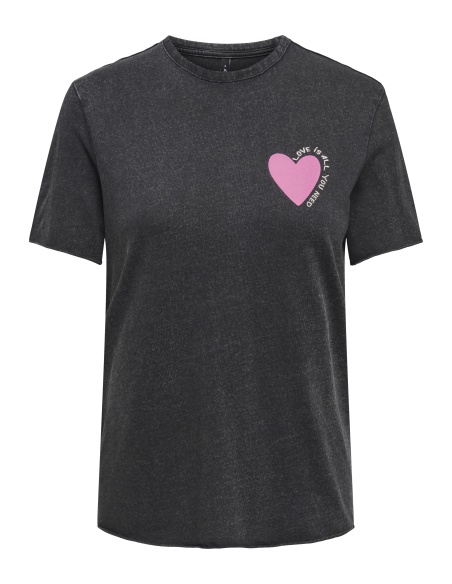 T-shirt Coeur Black ONLLUCKY ONLY - 1 | HAUTS