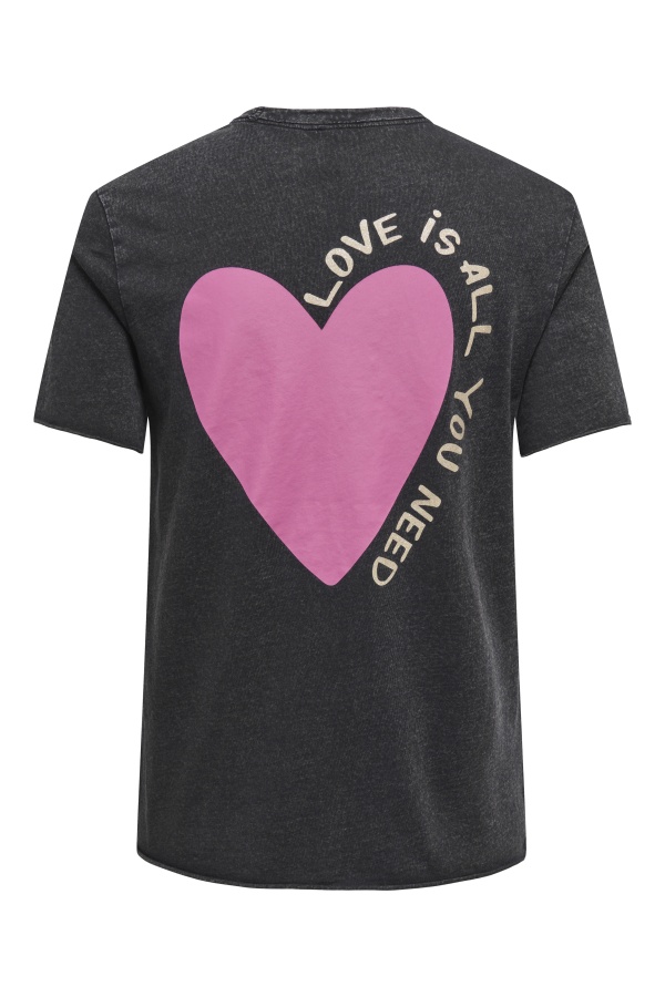 T-shirt Coeur Black ONLLUCKY ONLY - 1 | HAUTS 2