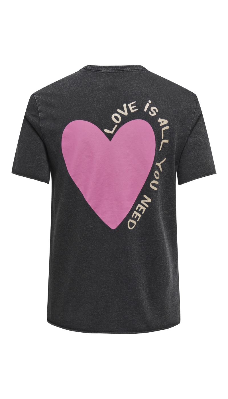T-shirt Coeur Black ONLLUCKY ONLY - 2 | HAUTS