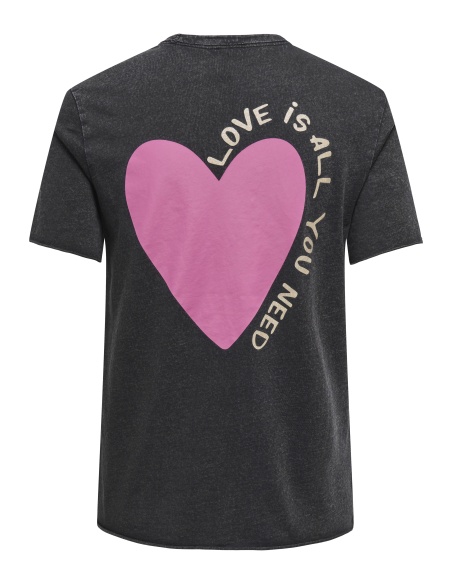 T-shirt Coeur Black ONLLUCKY ONLY - 2 | HAUTS