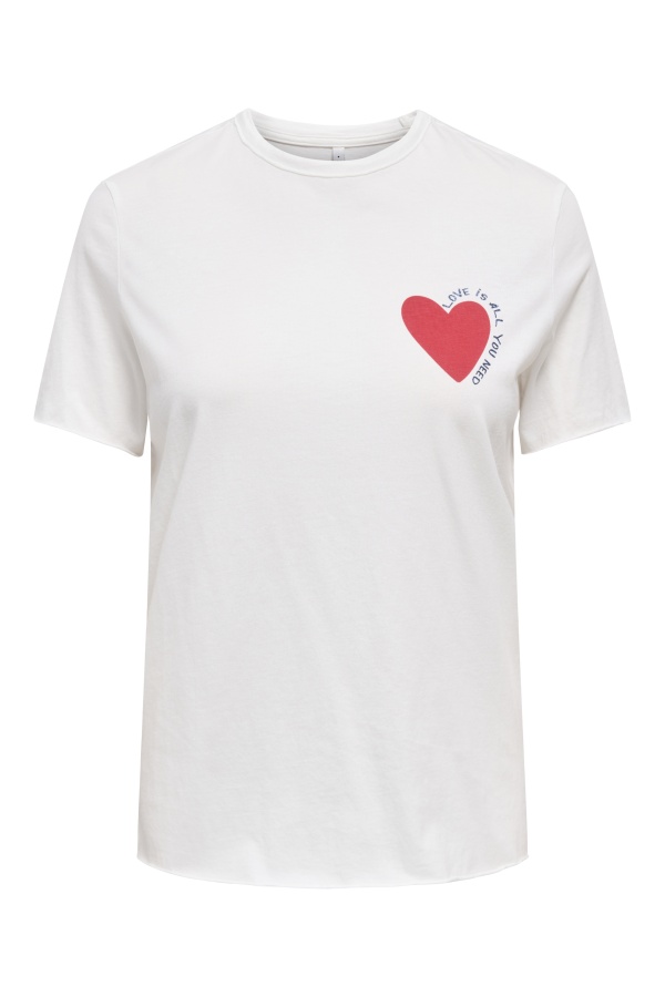 T-shirt Coeur Cloud Dancer ONLLUCKY ONLY - 1 | HAUTS