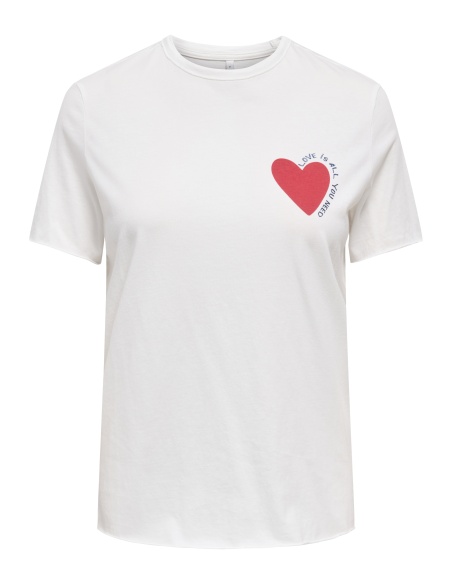 T-shirt Coeur Cloud Dancer ONLLUCKY ONLY - 1 | HAUTS