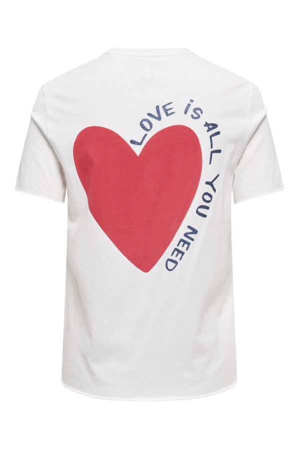 T-shirt Coeur Cloud Dancer ONLLUCKY ONLY - 1 | HAUTS 2