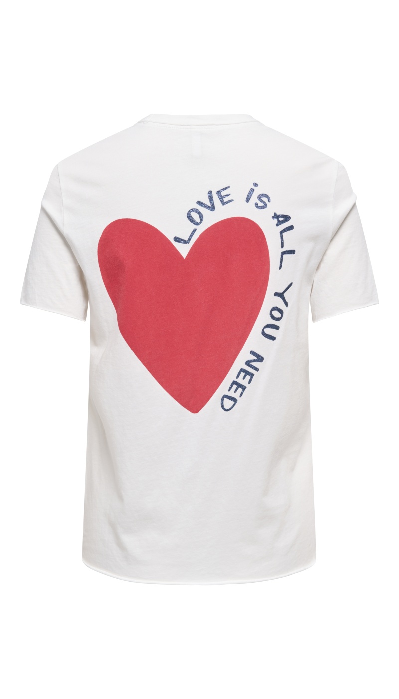 T-shirt Coeur Cloud Dancer ONLLUCKY ONLY - 2 | HAUTS