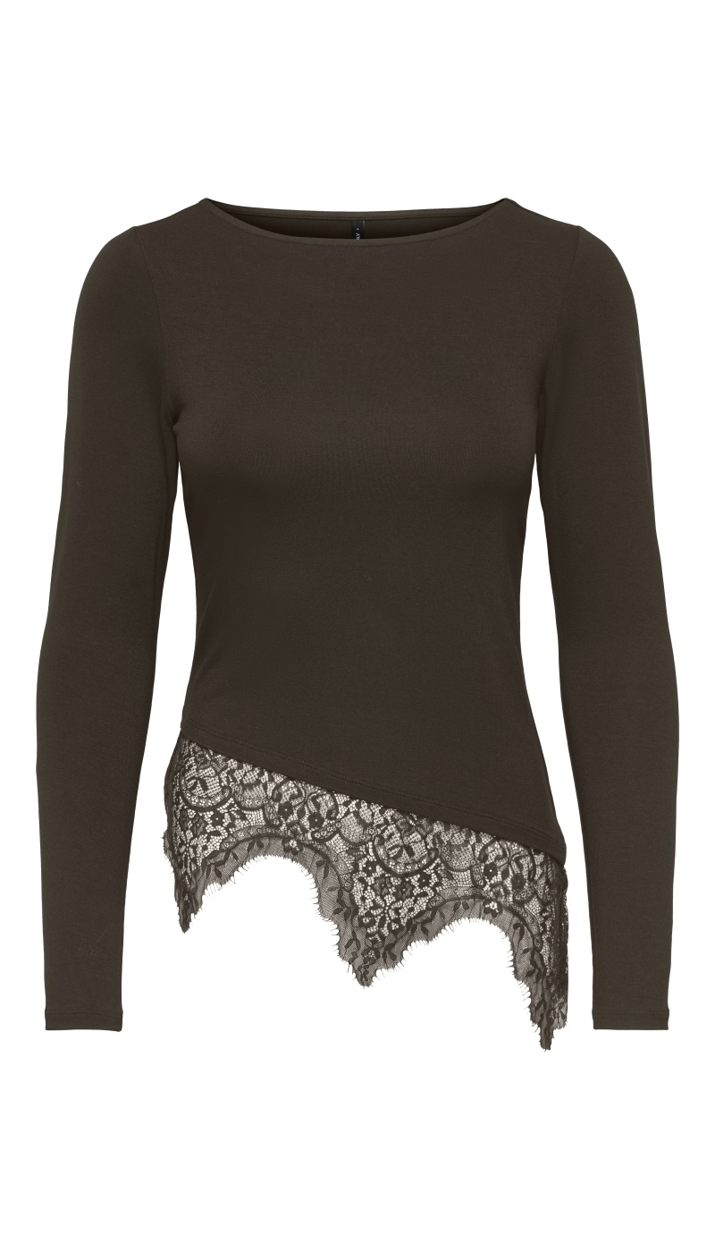 Top Dentelle Coffee Bean ONLLAILA ONLY - 6 | HAUTS
