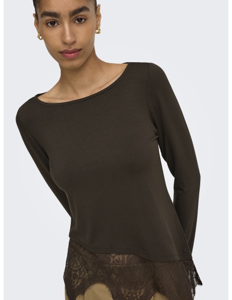Top Dentelle Coffee Bean ONLLAILA ONLY - 5 | HAUTS