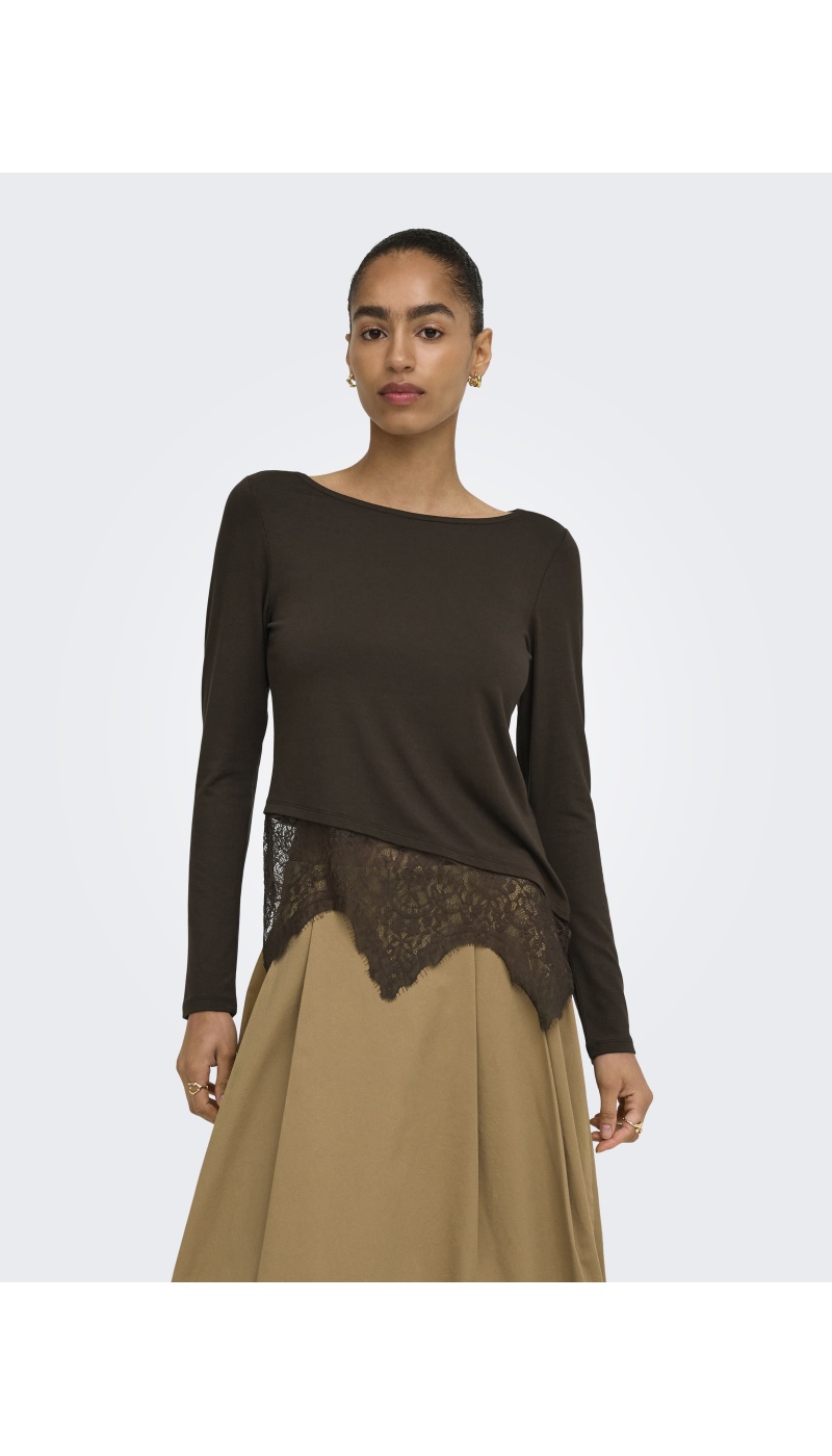 Top Dentelle Coffee Bean ONLLAILA ONLY - 3 | HAUTS