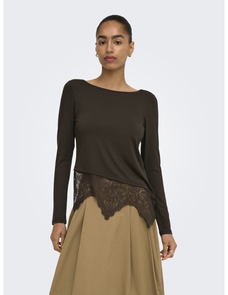Top Dentelle Coffee Bean ONLLAILA ONLY - 3 | HAUTS