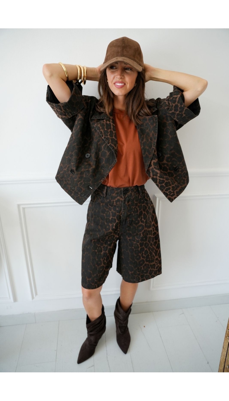 Veste Léopard Trench Court CODOLAR Noho - 1 | Accueil