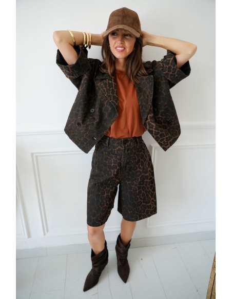 Veste Léopard Trench Court CODOLAR Noho - 1 | Accueil