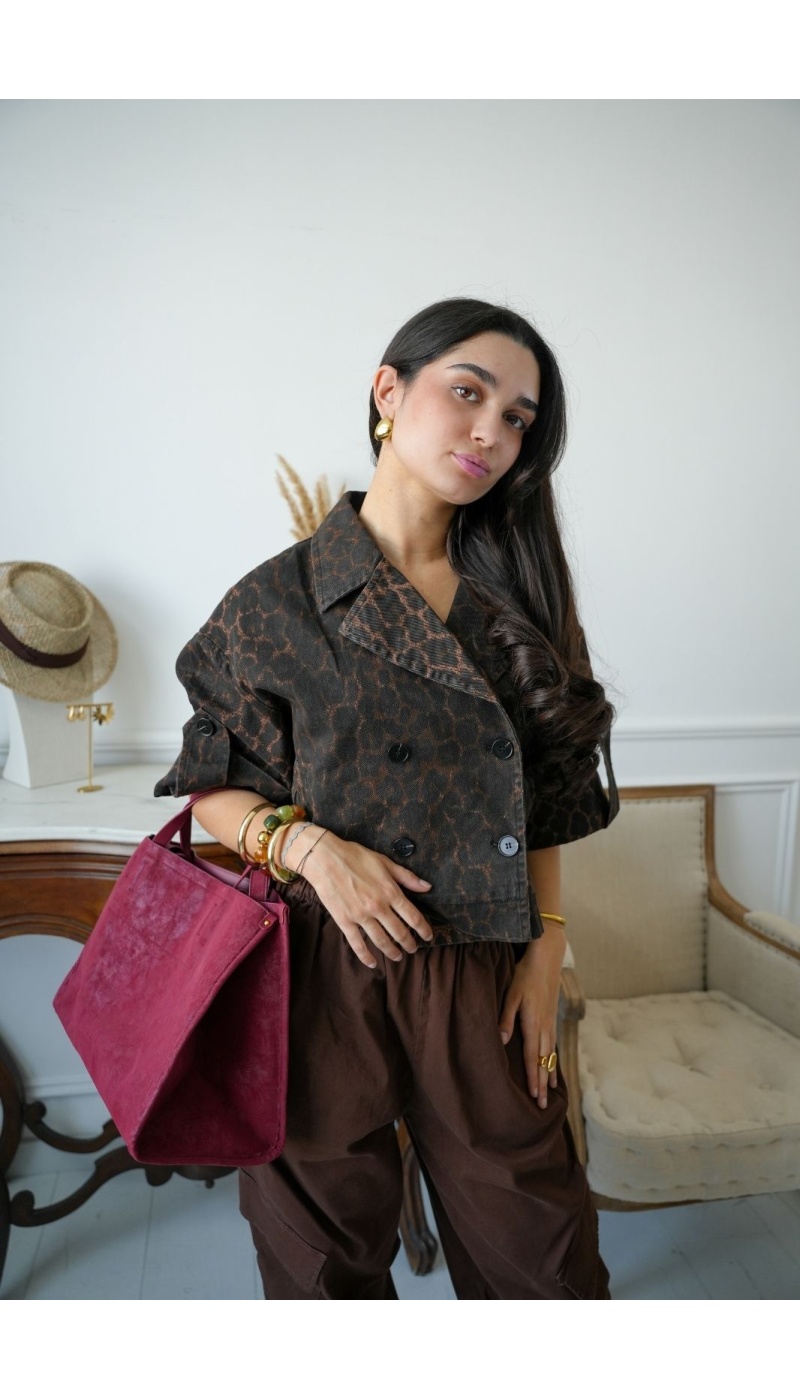 Veste Léopard Trench Court CODOLAR Noho - 4 | Accueil