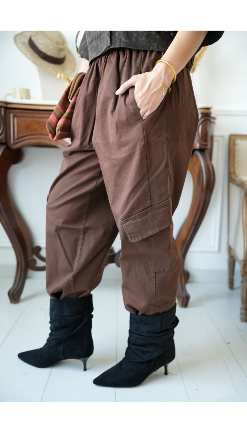 PANTALON FEMME POCHE CHOCO H26 Noho - 4 | Bem-vindo