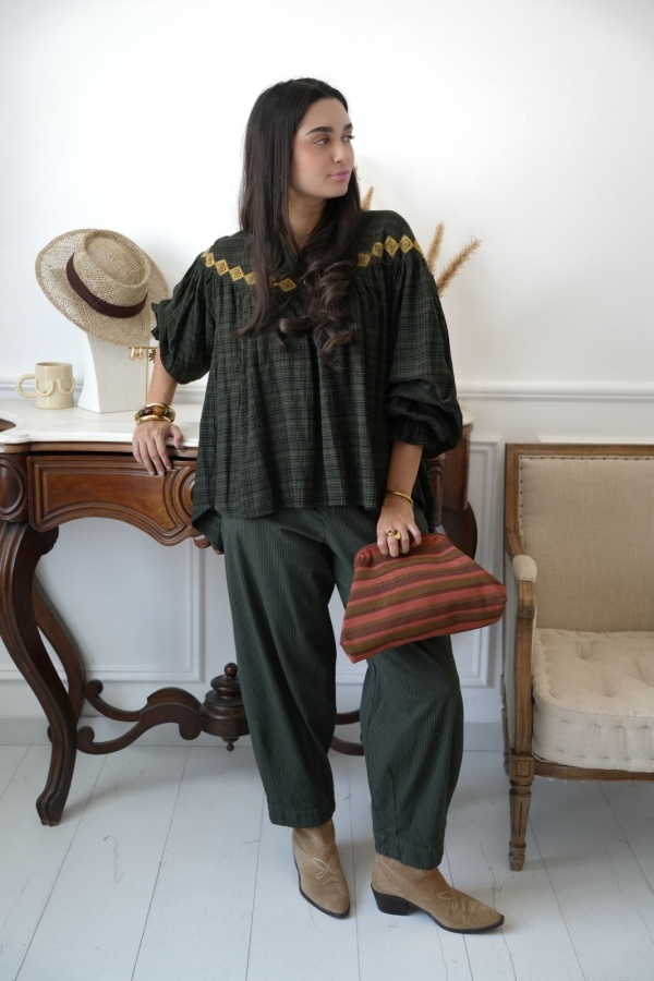 Blouse Rayée Verte Johanna WINDSOR Johanna - 1 | Accueil 2