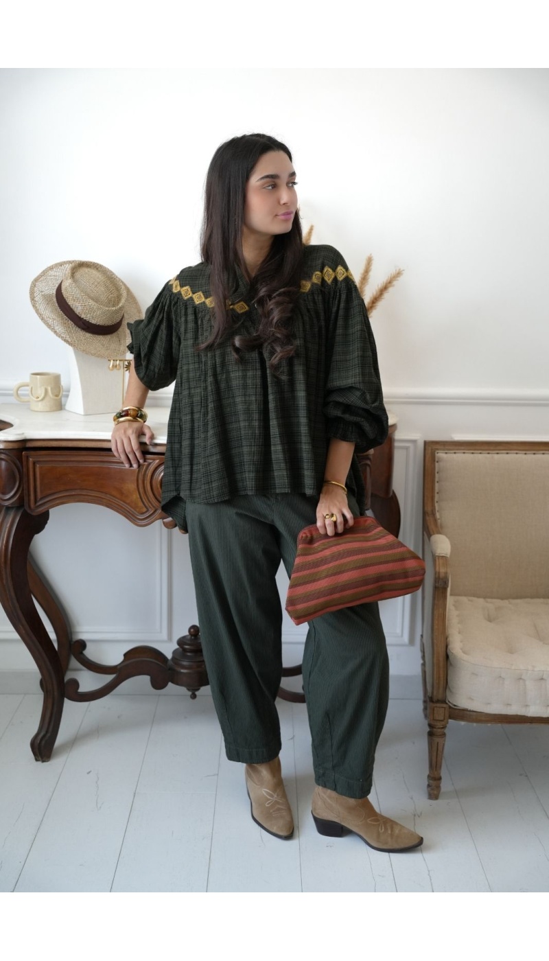 Blouse Rayé Verte Johanna WINDSOR Johanna - 2 | Bem-vindo