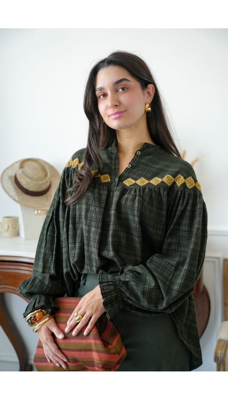 Blouse Rayé Verte Johanna WINDSOR Johanna - 1 | Bem-vindo
