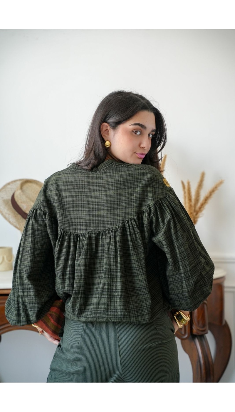 Blouse Rayée Verte Johanna WINDSOR Johanna - 3 | Accueil