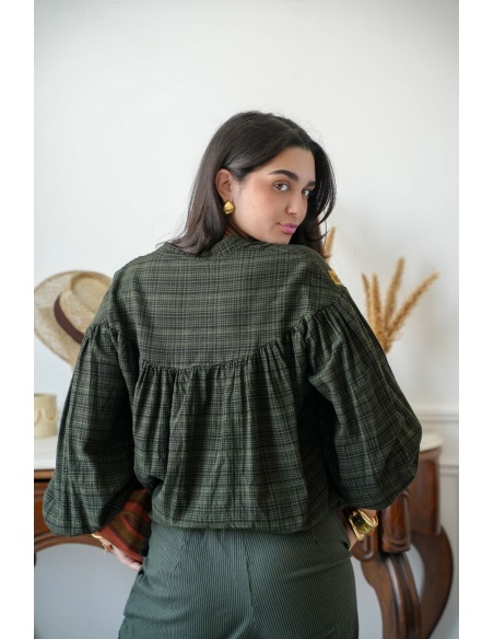 Blouse Rayée Verte Johanna WINDSOR Johanna - 3 | Accueil