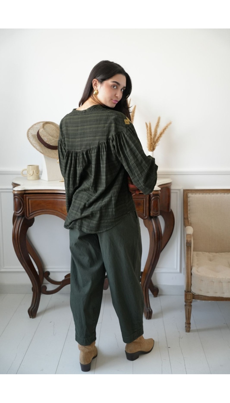 Blouse Rayé Verte Johanna WINDSOR Johanna - 4 | Bem-vindo