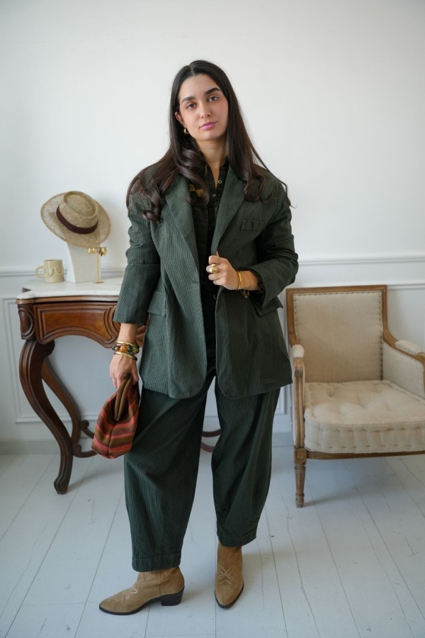 Pantalon Rayé Vert Johanna JACSON Noho - 1 | Accueil