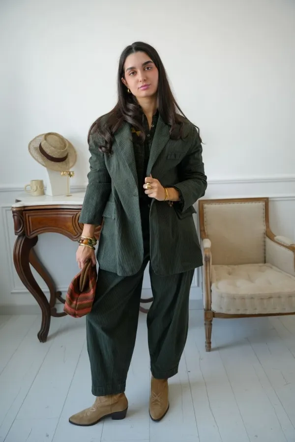 Pantalon Rayé Vert Johanna JACSON Noho - 1 | Accueil